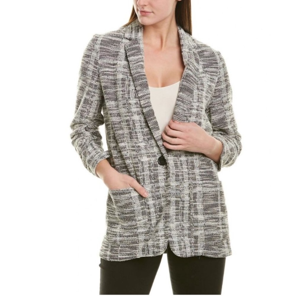 Max Studio Black and White Textured Blazer